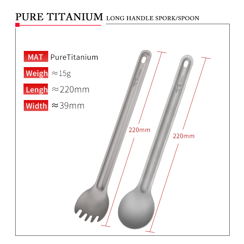 TiTo Titanium Spork Spoon Long - огляд і ціна Outdoor Hunting Kitchen