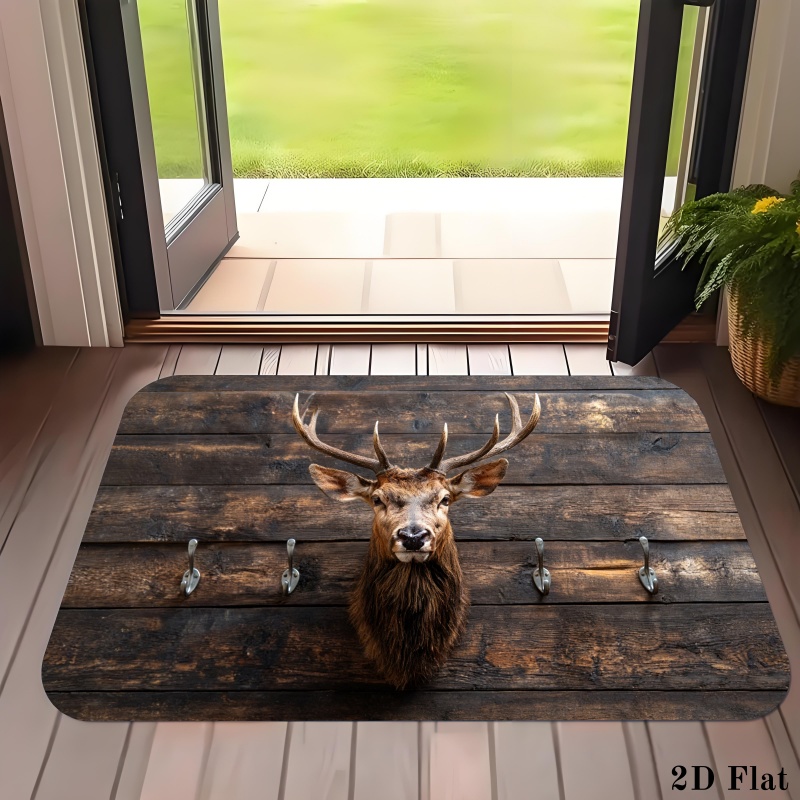 Rustic Deer Head Doormat Wood  - огляд і ціна Hunting Outdoor Rug