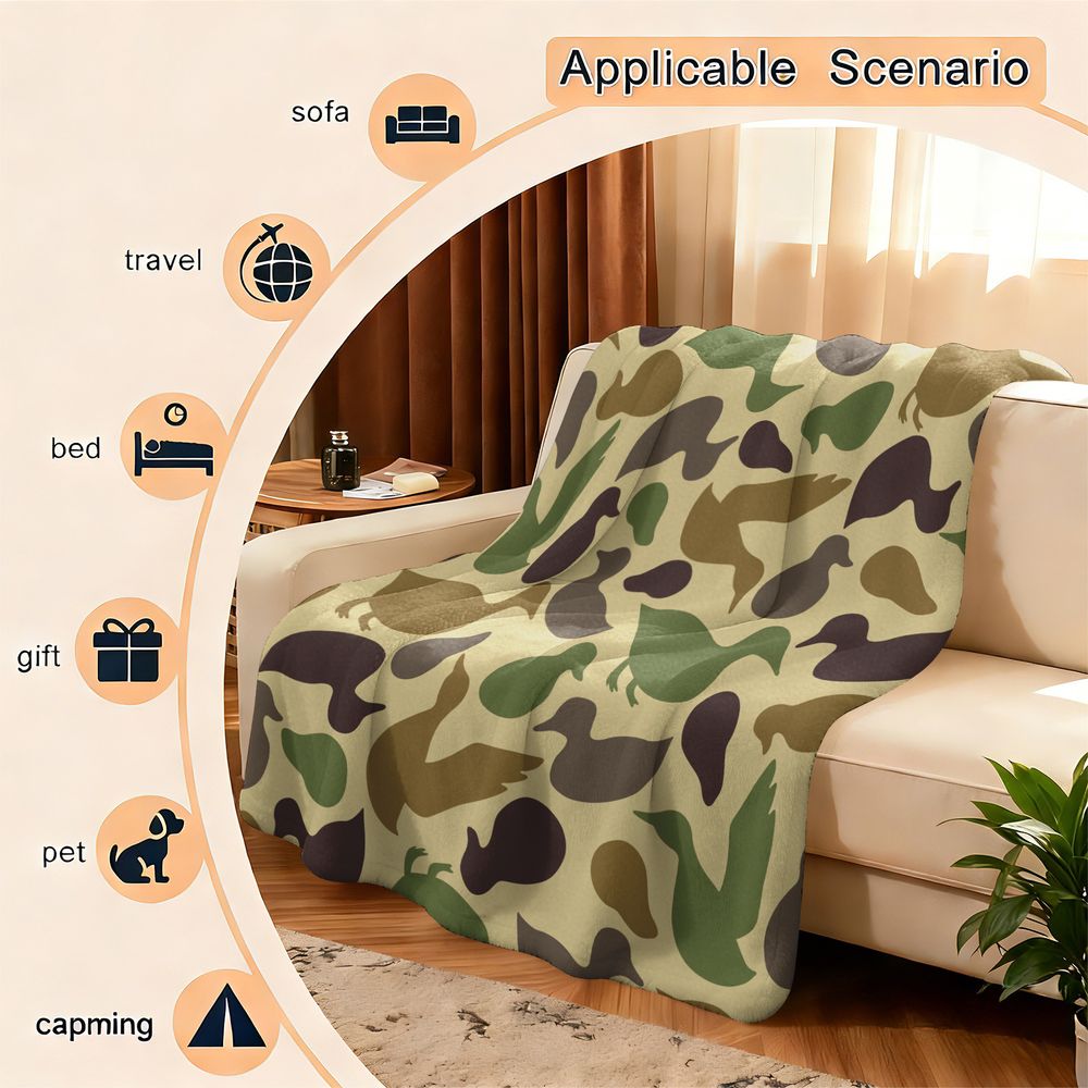 Duck Pattern Flannel Blanket S - огляд і ціна Hunting Outdoor Rug